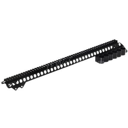 CYMA 537mm Aluminium Top Rail System with 6-Shell Carrier Holder For CYMA Tokyo Marui M870 Series Shotgun Airsoft Black