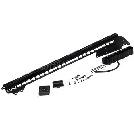 Rail supérieur KeyMod en aluminium CYMA 537 mm avec porte-cartouches 6 cartouches pour fusil de chasse CYMA Tokyo Marui série M870, noir