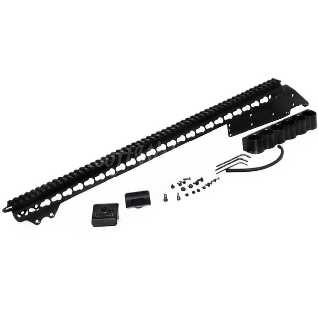 Rail supérieur KeyMod en aluminium CYMA 537 mm avec porte-cartouches 6 cartouches pour fusil de chasse CYMA Tokyo Marui série M870, noir