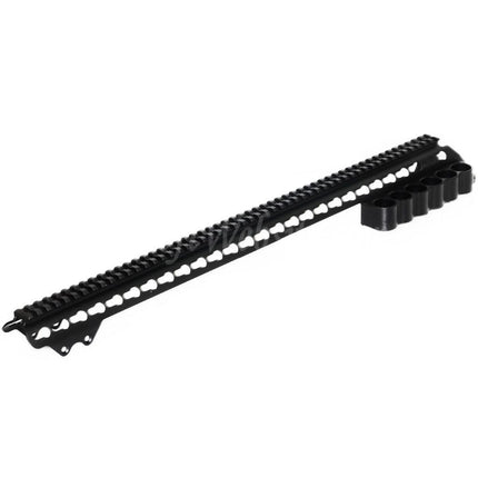 Rail supérieur KeyMod en aluminium CYMA 537 mm avec porte-cartouches 6 cartouches pour fusil de chasse CYMA Tokyo Marui série M870, noir