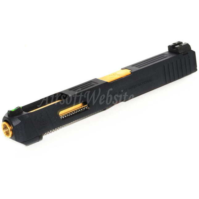 Kit supérieur complet de compétition SAI™ Tier One sous licence EMG, ensemble de glissières de canon dorées pour pistolets AW WE EMG BLU G17 G34 GBB Airsoft noir