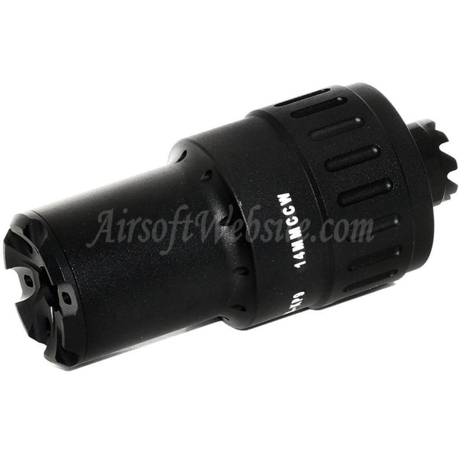 5KU 115mm MPI KP-9 Flash Hider For -14mm CCW Counter-Clockwise Thread Barrel Rifles Airsoft Black