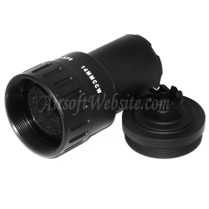 5KU 115mm MPI KP-9 Flash Hider For -14mm CCW Counter-Clockwise Thread Barrel Rifles Airsoft Black