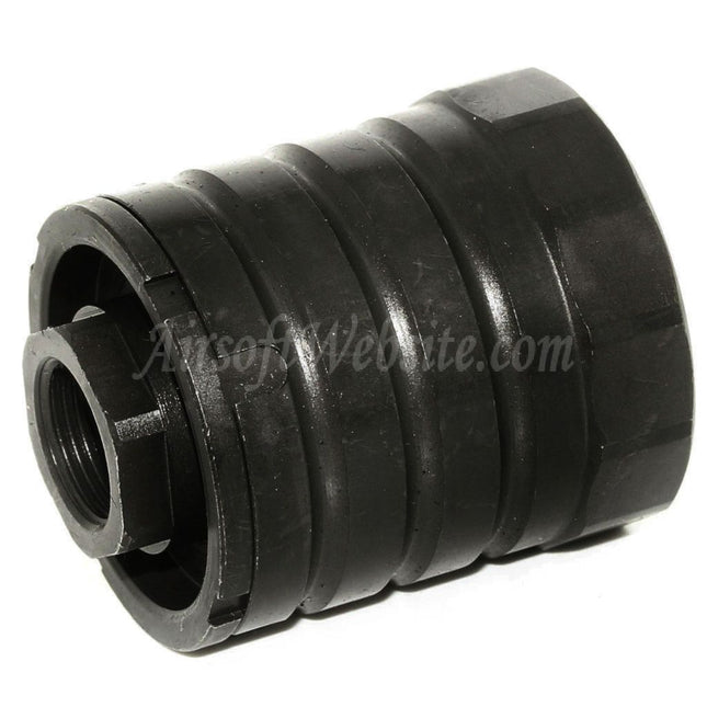5KU 48mm 360 X37 Muzzle Brake Flash Hider With Blast Shield For -14mm CCW Counter-Clockwise Thread Barrel Rifles Airsoft Black