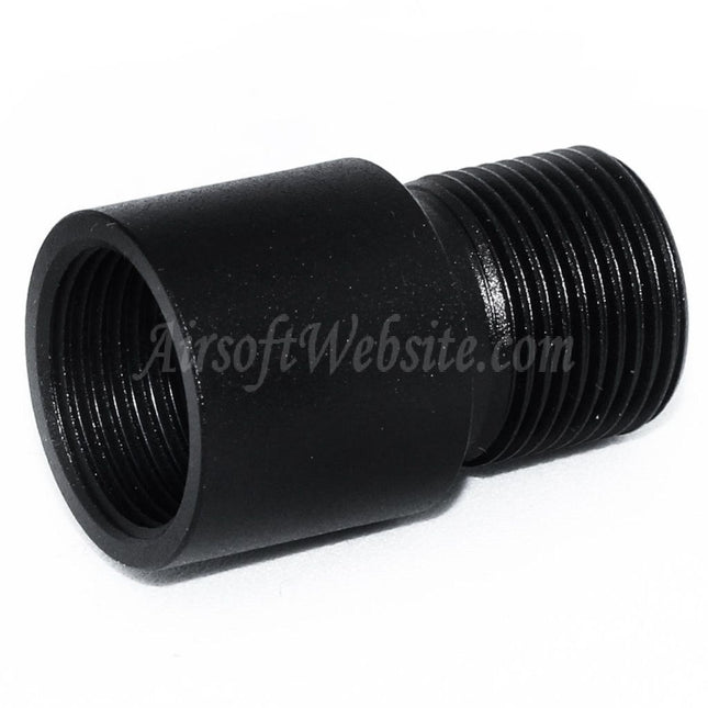 Adaptateur de compensateur de silencieux cylindrique 5KU, filetage intérieur +14 mm sens horaire vers filetage extérieur -14 mm sens antihoraire