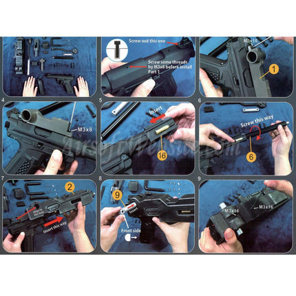 Show Guns Tactical SG RX-79 Gundam Ground Type MG100 Machine Gun Kit with Fire Pig Light Tracer for Action Army AAP-01 Series GBB Pistols Airsoft