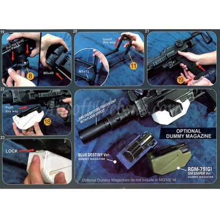 Show Guns Tactical SG RX-79 Gundam Ground Type MG100 Machine Gun Kit with Fire Pig Light Tracer for Action Army AAP-01 Series GBB Pistols Airsoft