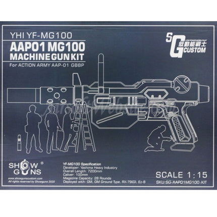 Show Guns Tactical SG RX-79 Gundam Ground Type MG100 Machine Gun Kit with Fire Pig Light Tracer for Action Army AAP-01 Series GBB Pistols Airsoft