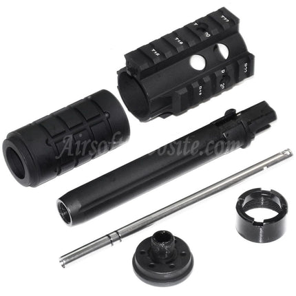 Kit de garde-mains flottant APS 166 mm Mini Patriot avec canon extérieur et système de rail pour fusils APS ASR Tokyo Marui M4 M16 AEG Airsoft, noir