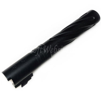 Canon extérieur spiralé 5KU 5" pouces 123/127 mm en aluminium CNC style Tornado + 11 mm CW pour pistolets Armorer Works AW WE-TECH Tokyo Marui Hi-Capa 5.1 GBB Airsoft