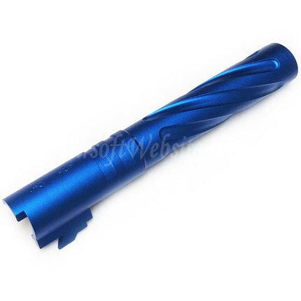Canon extérieur spiralé 5KU 5" pouces 123/127 mm en aluminium CNC style Tornado + 11 mm CW pour pistolets Armorer Works AW WE-TECH Tokyo Marui Hi-Capa 5.1 GBB Airsoft