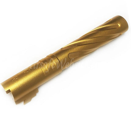 Canon extérieur spiralé 5KU 5" pouces 123/127 mm en aluminium CNC style Tornado + 11 mm CW pour pistolets Armorer Works AW WE-TECH Tokyo Marui Hi-Capa 5.1 GBB Airsoft