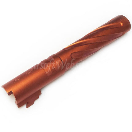 Canon extérieur spiralé 5KU 5" pouces 123/127 mm en aluminium CNC style Tornado + 11 mm CW pour pistolets Armorer Works AW WE-TECH Tokyo Marui Hi-Capa 5.1 GBB Airsoft