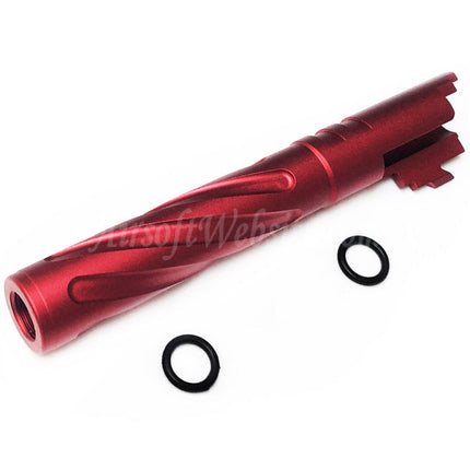 Canon extérieur spiralé 5KU 5" pouces 123/127 mm en aluminium CNC style Tornado + 11 mm CW pour pistolets Armorer Works AW WE-TECH Tokyo Marui Hi-Capa 5.1 GBB Airsoft