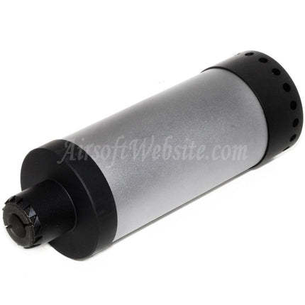 5KU 175mm DTK PUTNIK Mock Silencer Suppressor with +24mm CW Clockwise / -14mm CCW Counter-Clockwise Thread Adaptor Black/Grey