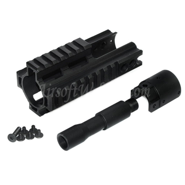 Système de rail de garde-main à 4 côtés en aluminium CNC de 125 mm pour fusils AEG GBB à double cloche BY-805 VFC WE-Tech Tokyo Marui SCAR Series