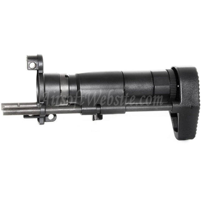 Crosse rétractable en aluminium CNC avec adaptateur pour fusils AEG CYMA Tokyo Marui série MP5K, noir