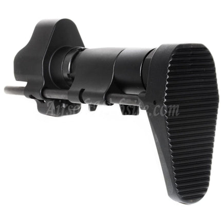 Crosse rétractable en aluminium CNC avec adaptateur pour fusils AEG CYMA Tokyo Marui série MP5, noir