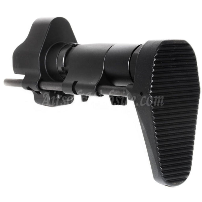 Crosse rétractable en aluminium CNC avec adaptateur pour fusils AEG CYMA Tokyo Marui série MP5, noir