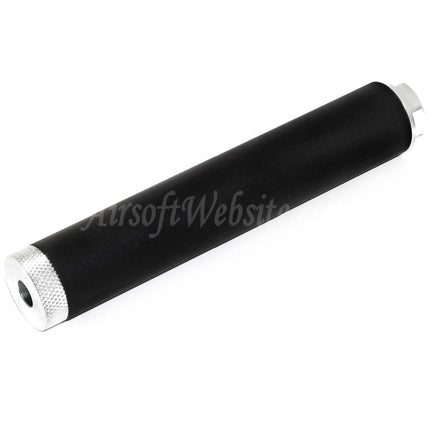 DOUBLE BELL 194mm/204mm x 35mm Suppressor Silencer For -14mm CCW Counter-Clockwise Thread Rifles Airsoft Black/Silver