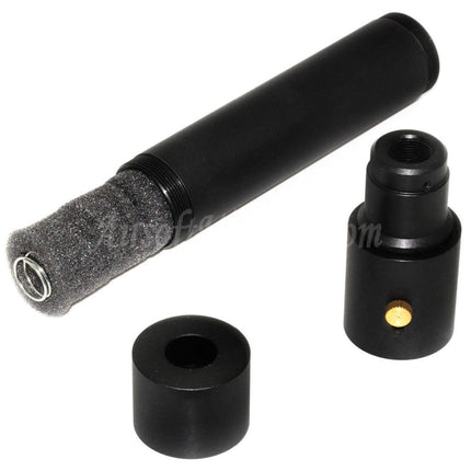 Silencieux double cloche 173 mm/203 mm x 34 mm MPX QD avec cache-flamme pour fusils à canon fileté antihoraire -14 mm CCW, noir