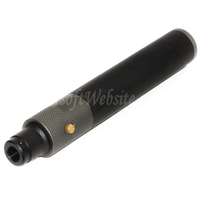 Silencieux double cloche 200 mm/230 mm x 35 mm MPX-M-QD avec cache-flamme pour fusils à canon fileté antihoraire -14 mm CCW, noir/gris