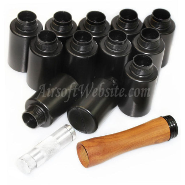 APS HAKKOTSU Lot de 12 grenades sonores CO2 style Thunder B Stick avec noyau