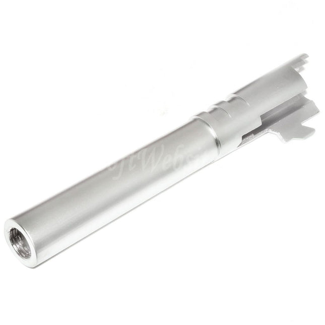 E&C 5" Inches 123/127mm Steel Outer Barrel +12mm CW Clockwise for E&C Tokyo Marui Hi-Capa 5.1 Series GBB Pistols Airsoft Silver