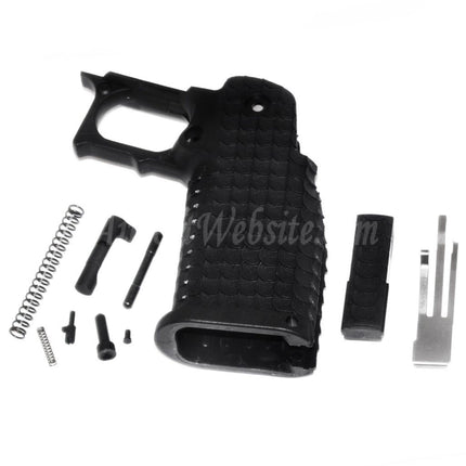 Jeu de poignées de pistolet en polymère E&amp;C pour pistolets GBB E&amp;C Tokyo Marui Hi-Capa Series, noir