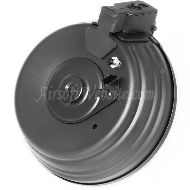 CYMA 2500rd Sheet Steel Electric Drum Magazine For AK Series AEG Rifles Airsoft Black