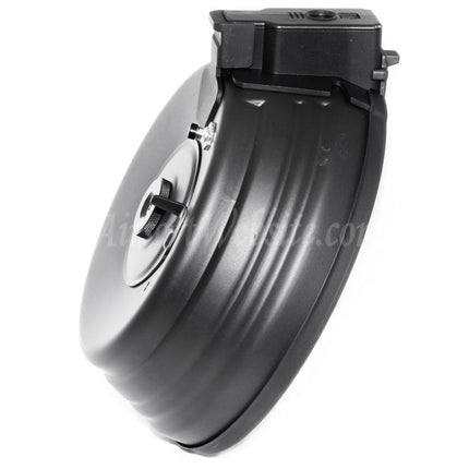 CYMA 2500rd Sheet Steel Electric Drum Magazine For AK Series AEG Rifles Airsoft Black
