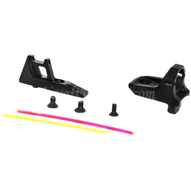 5KU Fiber Optic Front Rear Ghost Ring Sight Set For ACTION ARMY AAP01 GBB Pistols Airsoft