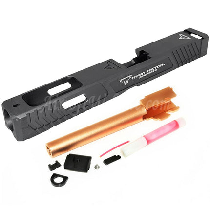 Ensemble de glissières de canon 5KU TTI Combat Master CNC G34 pour pistolets Tokyo Marui série G17 GBB Airsoft noir