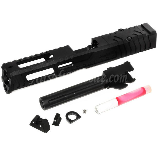 Ensemble de glissières de canon 5KU CNC en aluminium 9INE RMR pour pistolets WE Tokyo Marui G17 Gen3 Series GBB Airsoft, noir