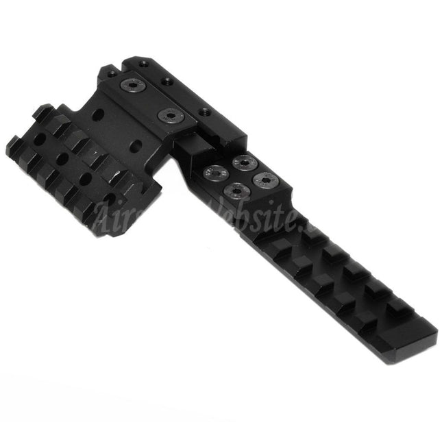 PPS CNC Aluminum Rear Sight Extended Rail Mount Set For AK Series AEG Rifles Airsoft Black