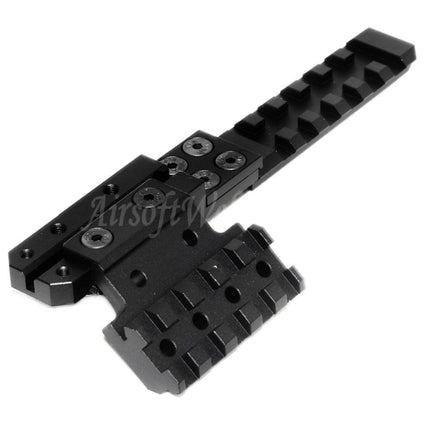 PPS CNC Aluminum Rear Sight Extended Rail Mount Set For AK Series AEG Rifles Airsoft Black