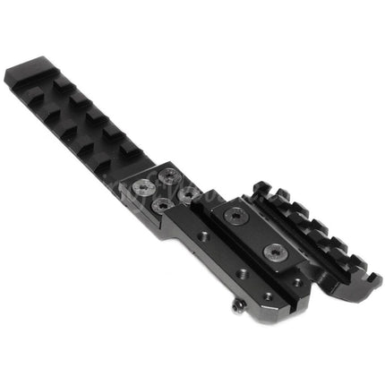 PPS CNC Aluminum Rear Sight Extended Rail Mount Set For AK Series AEG Rifles Airsoft Black