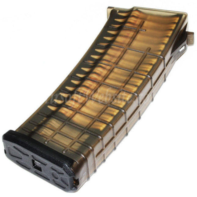 Chargeur gaufré bulgare CYMA 170 coups MIP-Cap pour fusils AEG de la série AK, marron translucide