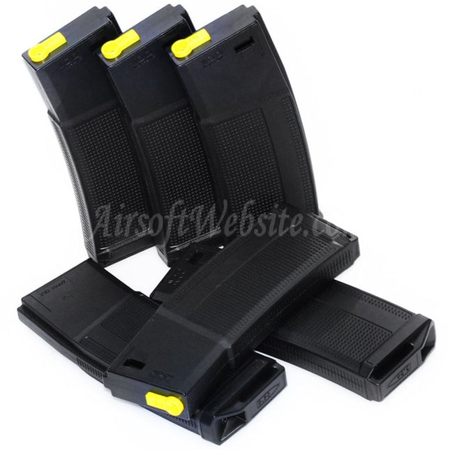 CYMA 6pcs Pack EMG Daniel Defense 230rd Polymer Mid-Cap Magazine for M4 M16 Series AEG Rifles Airsoft Black