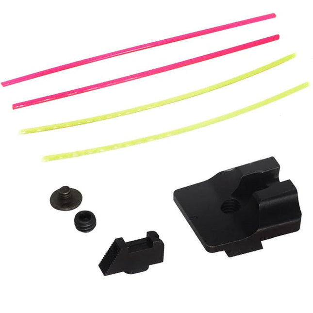 Guns Modify GM CNC Steel W-Style Fiber Optic Sight Set For Umarex VFC G-Series GBB Pistols Airsoft