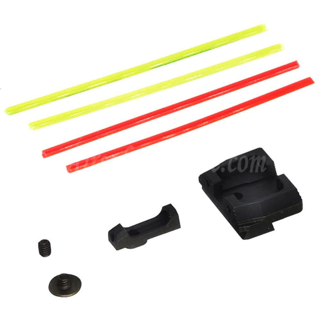 Guns Modify GM CNC Steel Low Profile Fiber Optic Front Rear Sight Set For Umarex VFC G-Series Version.1 GBB Pistols Airsoft