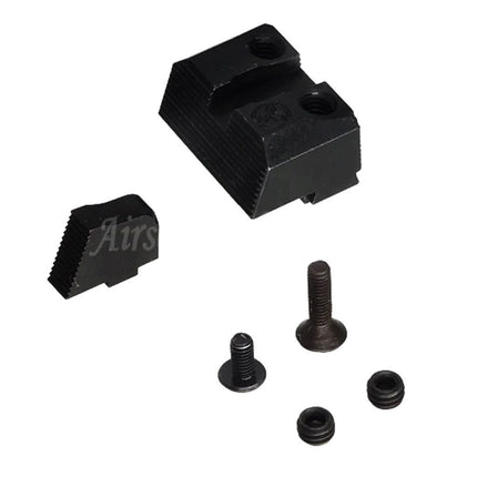 Guns Modify GM CNC Steel SU Style Suppressor Ensemble de viseurs avant et arrière pour pistolets WE(WE-TECH) Tokyo Marui G-Series GBB Airsoft Noir