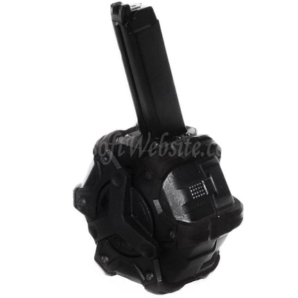 Chargeur à tambour à gaz WE (WE-TECH) 350 cartouches pour pistolets GBB G17, G18C, série G, Airsoft, noir