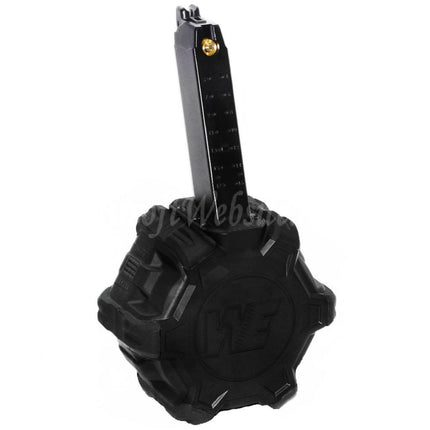 Chargeur à tambour à gaz WE (WE-TECH) 350 cartouches pour pistolets GBB G17, G18C, série G, Airsoft, noir