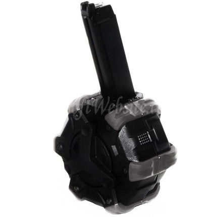 Chargeur à tambour à gaz WE (WE-TECH) 350 cartouches pour pistolets GBB G17, G18C, série G, Airsoft, noir