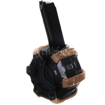 Chargeur à tambour à gaz WE (WE-TECH) 350 cartouches pour pistolets GBB G17, G18C, série G, Airsoft, noir