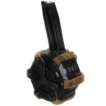 Chargeur à tambour à gaz WE (WE-TECH) 350 cartouches pour pistolets Hi-Capa GBB Airsoft Noir