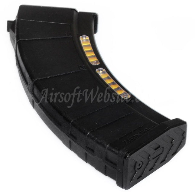CYMA 220rd Polymer Mid-Cap Magazine with Dummy Display For AK Series AEG Rifles Airsoft Black