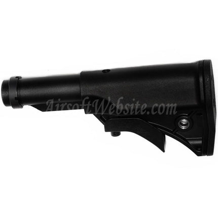CYMA LWRCI Style Compact Retractable Stock with Stock Tube For Platinum Series MP5 AEG Rifles Airsoft Black