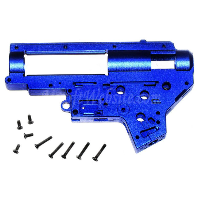 Boîtier de boîte de vitesses CYMA CNC en aluminium 8 mm QD pour fusils AEG CYMA Platinum Series M4 QBS Series Airsoft Bleu
